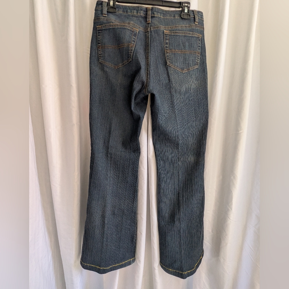 Gasoline Stretch Denim Jeans Mid-Rise Flare Pants Size 12 Bohemian Festival - Picture 5 of 15